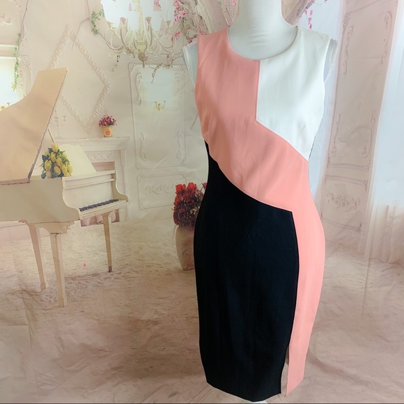 NEW WHBM Diagonal Colorblock Sheath Dress - Picture 2 of 11
